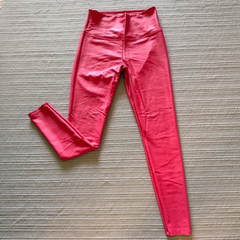 VIV Collection Women's Faux Leather High Waisted Leggings Liquid Pants Size S